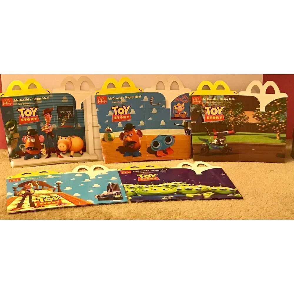 Disney's Toy Story UK McDonalds Set of 5 Happy Meal Boxes Unused, Mint